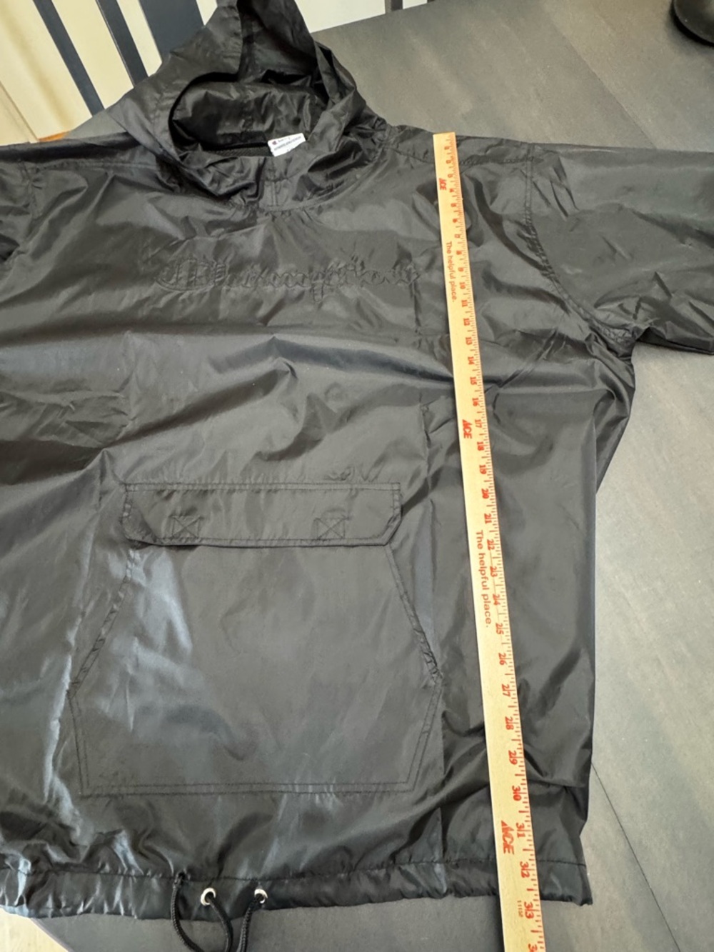 NWT Champion Men's Big & Tall Anorak Jacket Black 4XL Wind Rain Embroidered - Picture 9 of 13